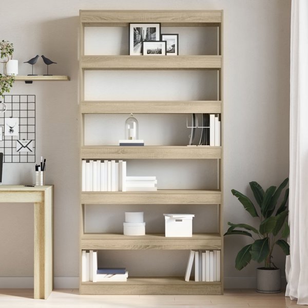 vidaXL Ράφι Sonoma Oak από ξύλινο σύνθετο υλικό, 100x30x198 εκ