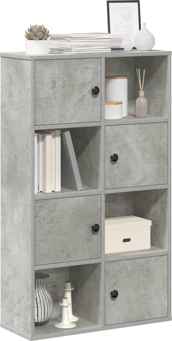 vidaXL Ράφι Τοίχου 60x24x101,5 cm, Απόχρωση Τσιμέντου, από Συνθετικό Ξύλο