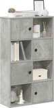 vidaXL Ράφι Τοίχου 60x24x101,5 cm, Απόχρωση Τσιμέντου, από Συνθετικό Ξύλο