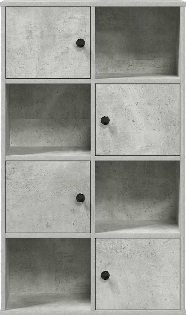 vidaXL Ράφι Τοίχου 60x24x101,5 cm, Απόχρωση Τσιμέντου, από Συνθετικό Ξύλο