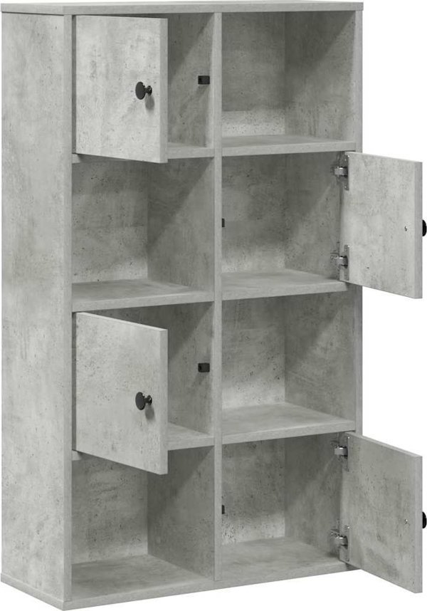 vidaXL Ράφι Τοίχου 60x24x101,5 cm, Απόχρωση Τσιμέντου, από Συνθετικό Ξύλο