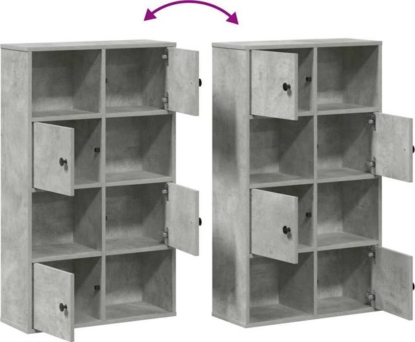 vidaXL Ράφι Τοίχου 60x24x101,5 cm, Απόχρωση Τσιμέντου, από Συνθετικό Ξύλο