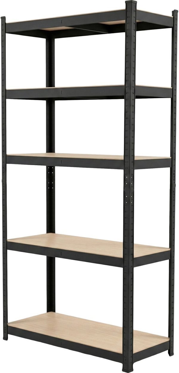 Ράφι μεταλλικό premium με 5 ράφια, 180×90×40, 265 κιλά, μαύρο