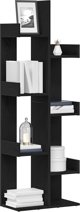 Ράφι vidaXL Μαύρη Δρυς, Ξύλινη Βιβλιοθήκη 48x25.5x140 εκ.