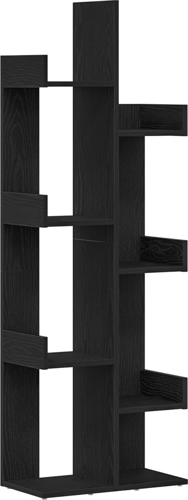 Ράφι vidaXL Μαύρη Δρυς, Ξύλινη Βιβλιοθήκη 48x25.5x140 εκ.