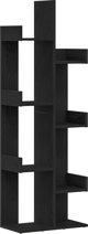 Ράφι vidaXL Μαύρη Δρυς, Ξύλινη Βιβλιοθήκη 48x25.5x140 εκ.