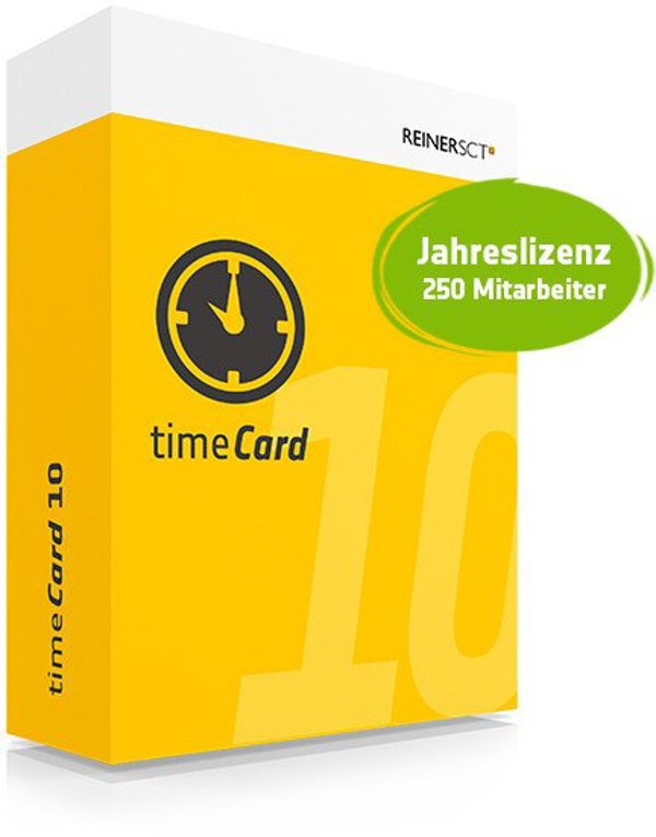 REINERSCT timeCard 10 Zeiterfassung Jahreslizenz fuer 250 Mitarbeiter