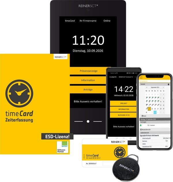 REINERSCT timeCard 10 Zeiterfassung Jahreslizenz fuer 25 Mitarbeiter