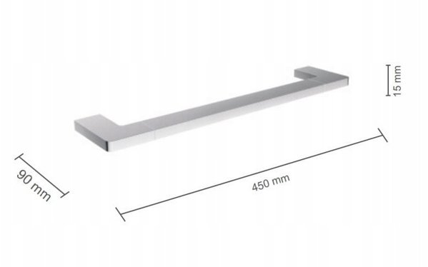 Optimal Ράγα Πετσέτας Oslo 45cm Χρωμέ - Επιτοίχια Βάση για Πετσέτες Μπάνιου