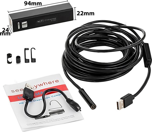 Retoo KAMERA INSPEKCYJNA ENDOSKOP ANDROID 5M Wi-Fi IP68 8MM