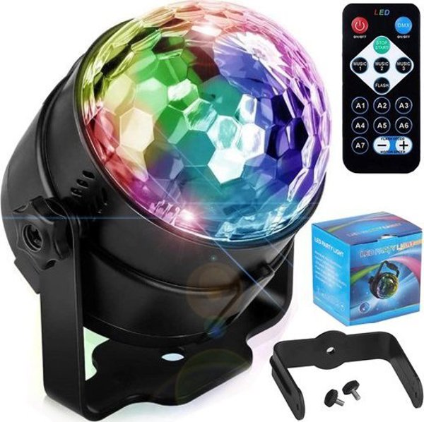 Retoo KULA DISCO DYSKOTEKOWA PROJEKTOR LED RGB + PILOT