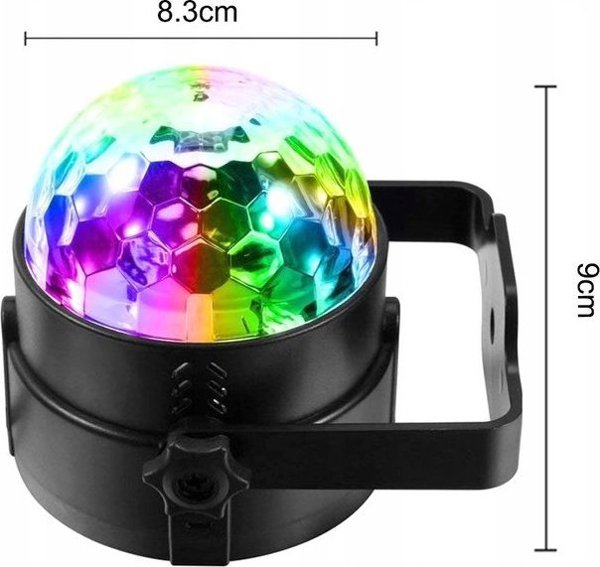 Retoo KULA DISCO DYSKOTEKOWA PROJEKTOR LED RGB + PILOT