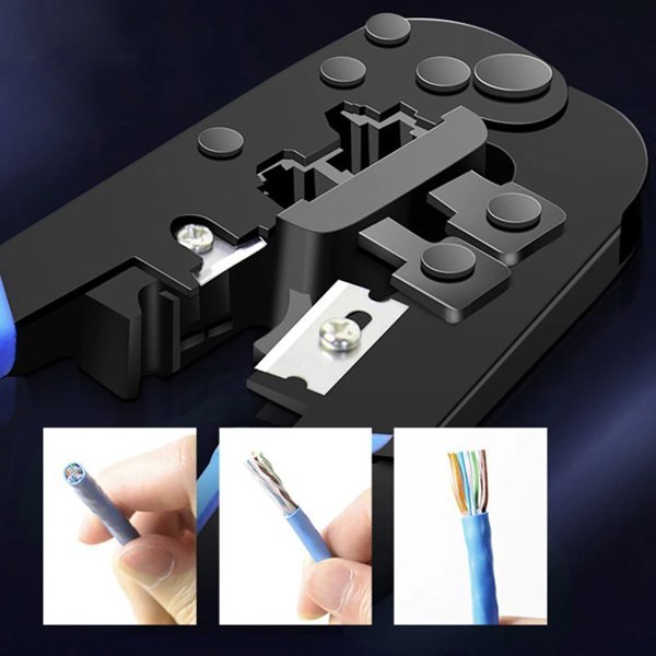 Retoo Tester sieciowy + zaciskarka + stripper RJ45