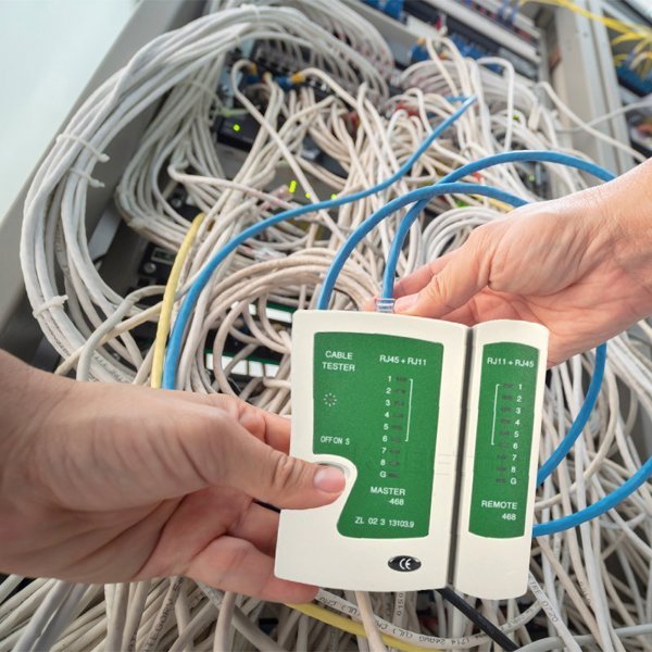 Retoo Tester sieciowy + zaciskarka + stripper RJ45