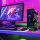 Retoo Βάση/στήριγμα για ακουστικά με RGB, USB hub
