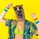 Retoo Αποκριάτικη μάσκα κεφαλής αλόγου από λάτεξ για πάρτι