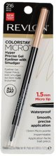Revlon, ColorStay Micro Hyper, Gel, Gel Pencil Eyeliner, 216, Beige, 0.23 g For Women