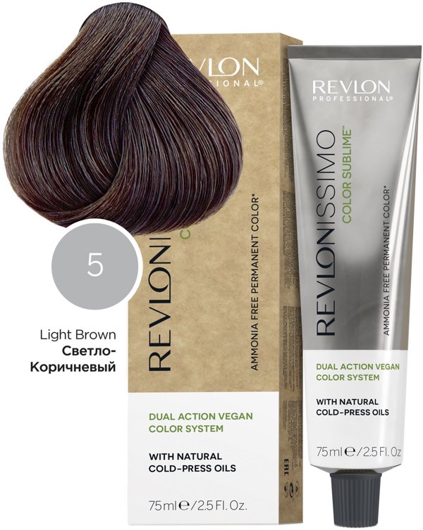 Revlon, Color Sublime, Permanent Hair Dye, 5 Light Brown, 75 ml For Women