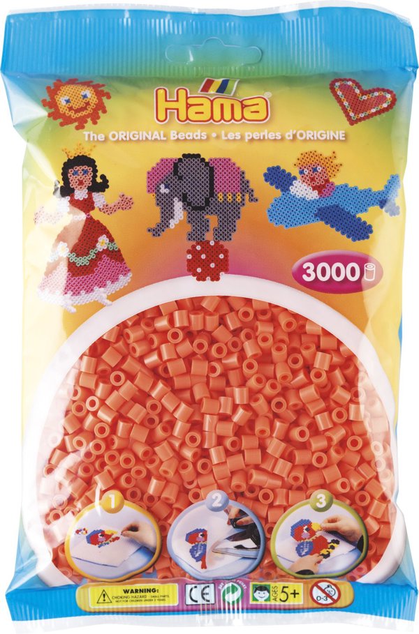 Revell Hama midi perler 3000stk pastel rød