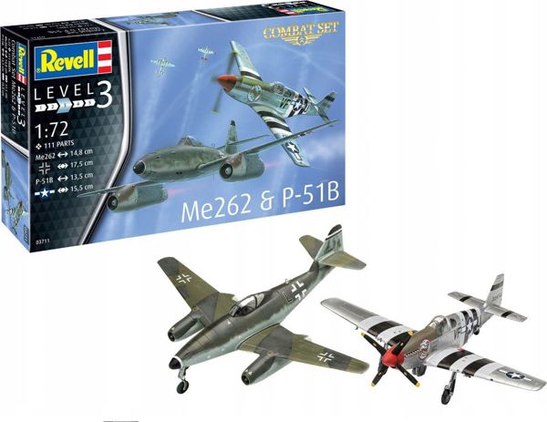 Revell Σετ Μοντελισμού Messerschmitt Me262 & P-51B Mustang, 2 Αεροπλάνα με Χρώματα, Πινέλο & Κόλλα
