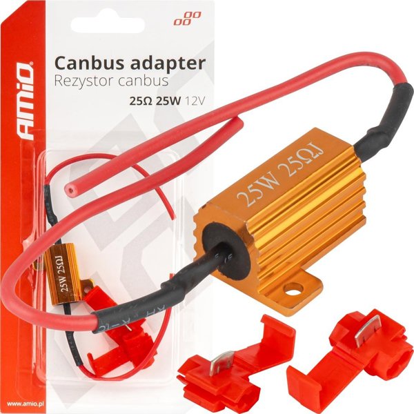 Rezystor canbus opornik do zarowek led 25 25w amio-04093