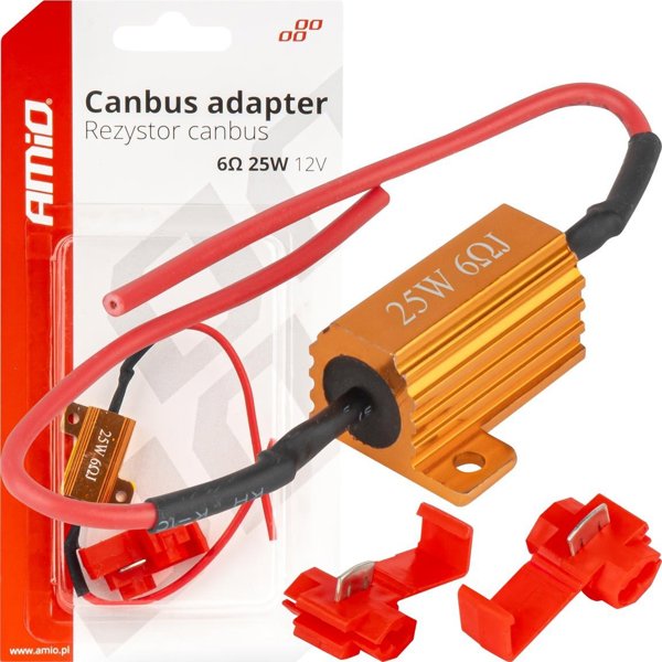 Rezystor canbus opornik do zarowek led 6 25w amio-04092