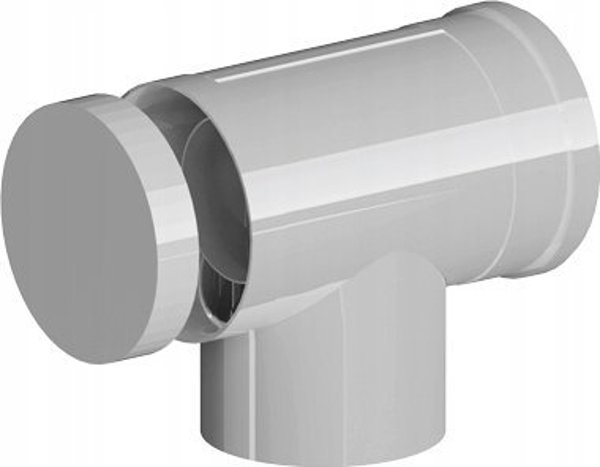 Ricom Γωνιακός Σύνδεσμος Καμινάδας PP-AL 87° DN60/100 με Επιθεώρηση για Λέβηβητες Συμπύκνωσης