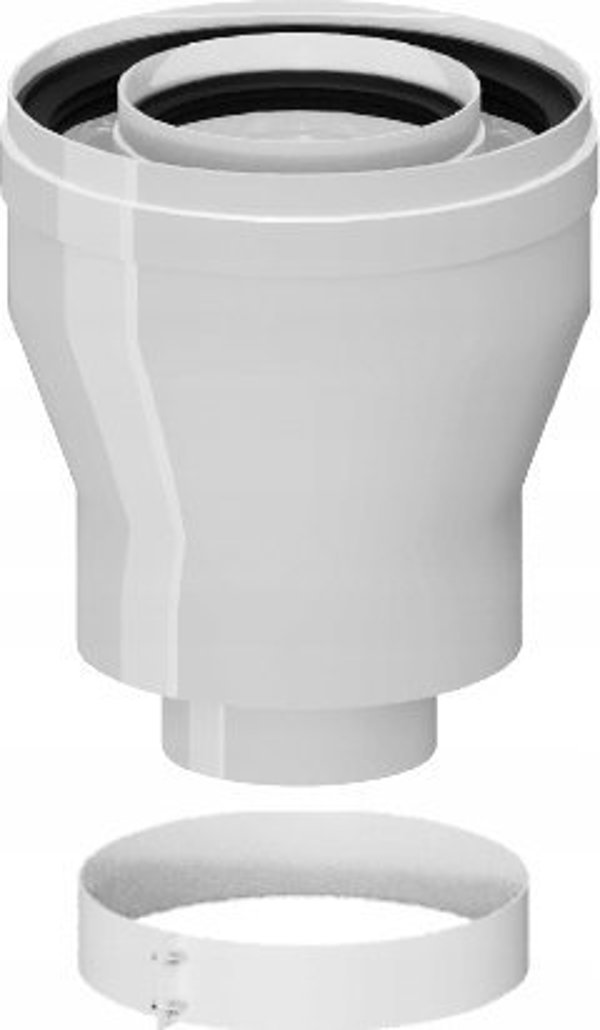 Ricom Μειωτήρας Καμινάδας PP-AL 60/100-80/125 για Λέβητες Αερίου, Συμβατός με Ariston, Vaillant, Beretta, Saunier Duval, Chaffoteaux
