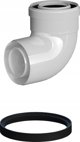 Ricom Γωνία Καμινάδας Ομόκεντρη PP/PP 87° DN60/100 με Στεγανωτικό, Λευκή