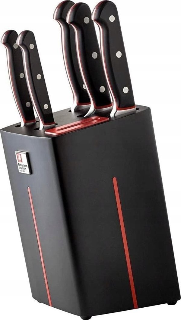 Richardson Sheffield VELOCITY - 5 pc knife block with sharpener - black