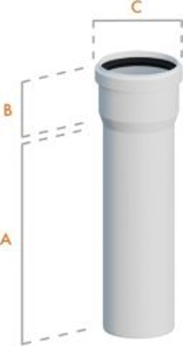 Ricom Σωλήνας Ευθείας PP DN60 L250mm με Φλάντζα, Γκρι
