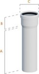 Ricom Σωλήνας Ευθείας PP DN60 L250mm με Φλάντζα, Γκρι