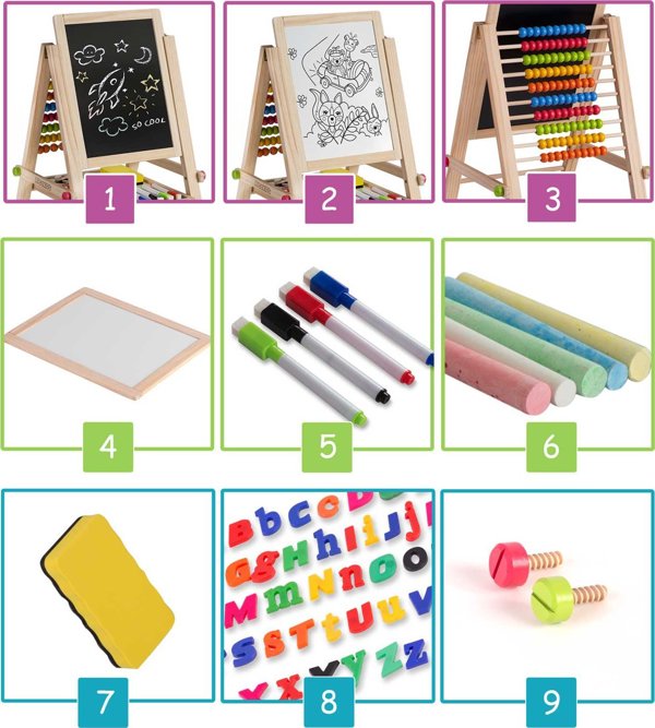 Πτυσσόμενος μαγνητικός πίνακας κιμωλίας Ricokids