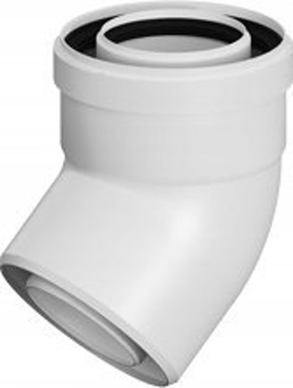 Ricom Γωνιακός Σύνδεσμος PP-PP 45 Μοίρες DN60/100 με Στεγανοποίηση