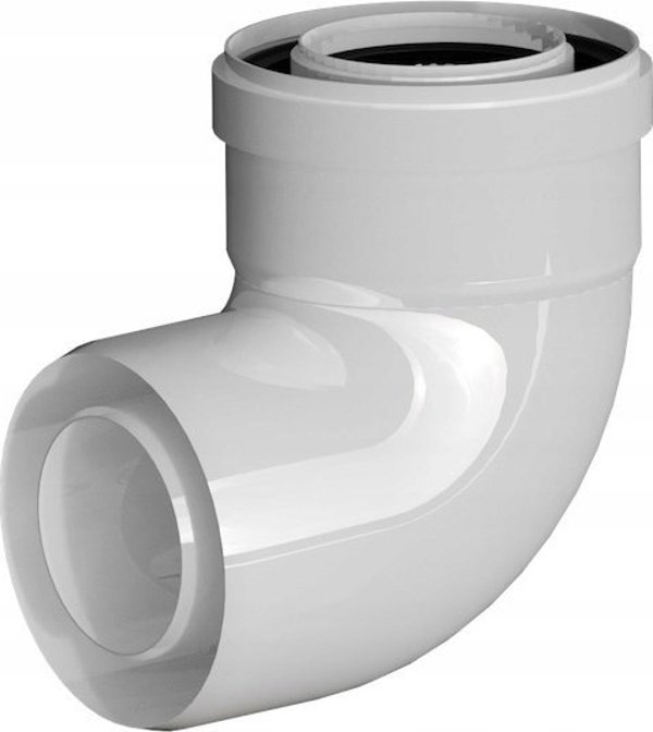 Ricom Γωνία PP-AL ELBOW END 87° DN80/125 με Φλάντζα για Καμινάδα