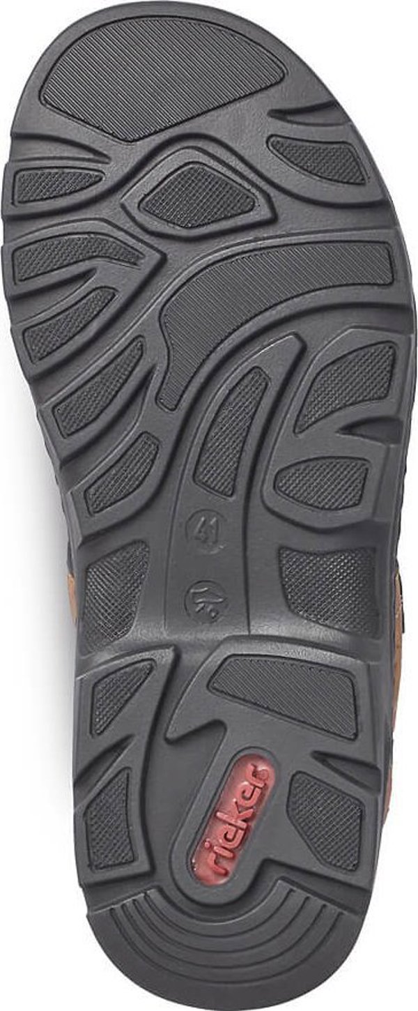 Rieker Άνετα Ανδρικά Σανδάλια με Ταινίες Velcro Καφέ Rieker 26156-25 Μέγεθος 43