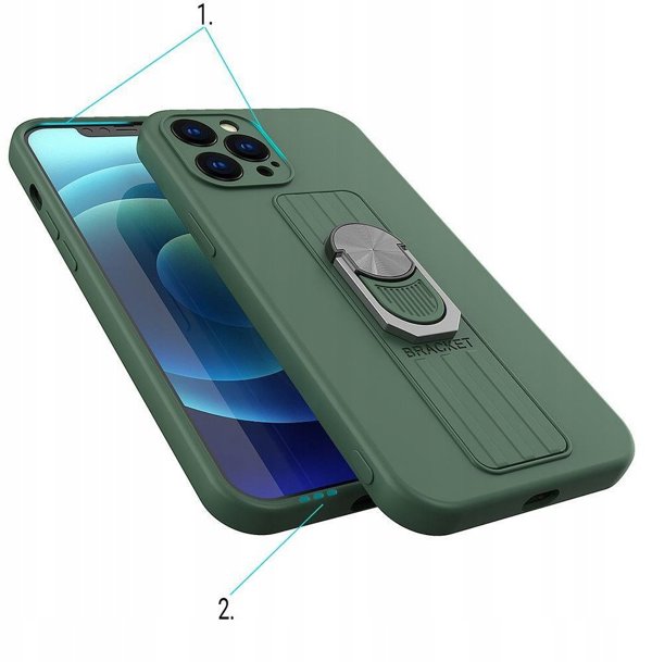 Θήκη σιλικόνης Ring Case με λαβή δακτύλου και βάση για Xiaomi Poco M4 Pro 5G ροζ