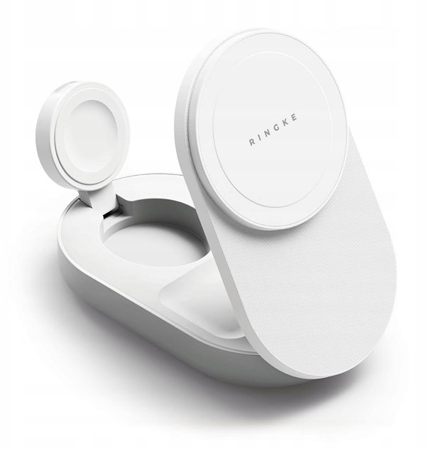 RINGKE QI2.2 25W 3IN1 MAGNETIC MAGSAFE WIRELESS FOLDING CHARGER WHITE