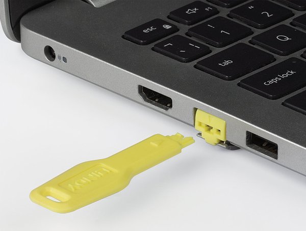 RJ45 Port Blocker key, Yellow