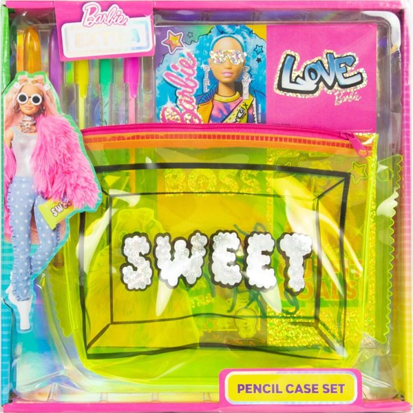RMS Barbie Extra Σετ Κασετίνα με Είδη Γραφής & Αυτοκόλλητα, Νέον Χρώματα