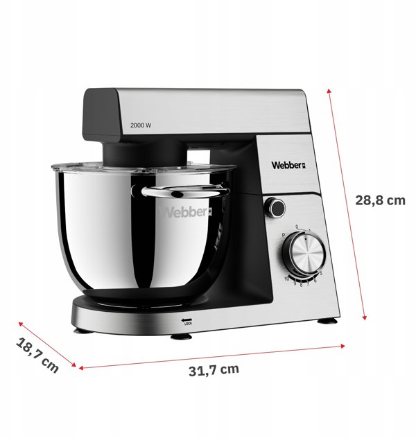 ROBOT KUCHENNY PLANETARNY WEBBER SM16 MIKSER 2000W MISA 5,2L WIELOFUNKCYJNY