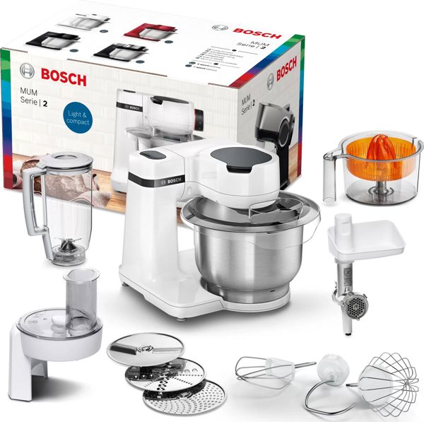 Bosch MUMS2EW40 Κουζινομηχανή 700W με Κάδο 3.8L, Λευκή
