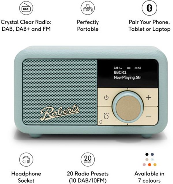 Roberts Radio Revival Petite 2 Duck Egg Blue