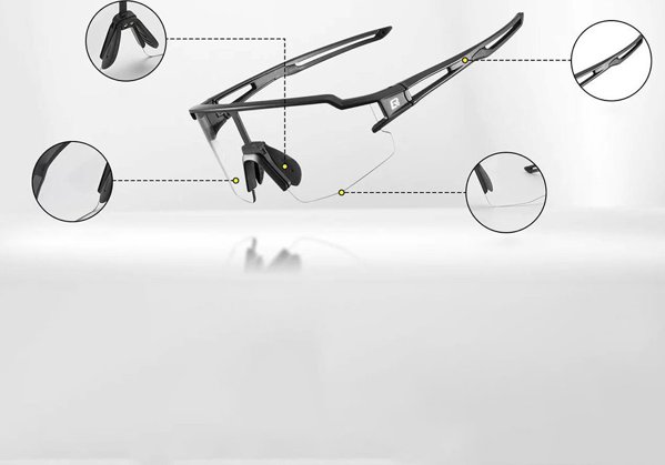 RockBros Okulary rowerowe fotochromowe z filtrami UV 400 UVA i UVB niebieskie ROCKBROS