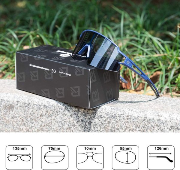 RockBros Okulary rowerowe fotochromowe z filtrami UV 400 UVA i UVB niebieskie ROCKBROS