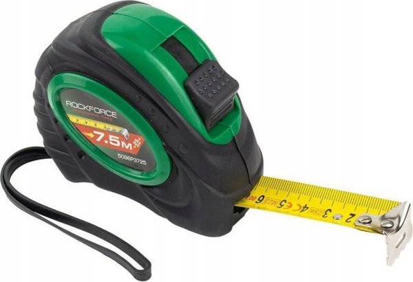 Rockforce Μετροταινία 7.5m x 25mm, Επαγγελματική Τυλιγόμενη Μεζούρα Μέτρησης