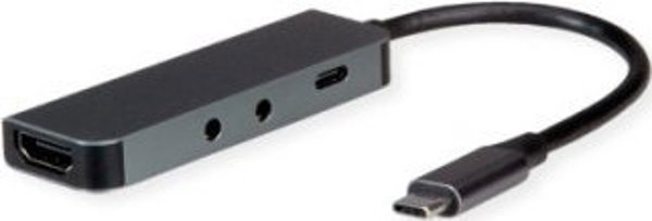 Roline σταθμός σύνδεσης τύπου C με HDMI 4K και 2 θύρες ήχου 3,5 mm