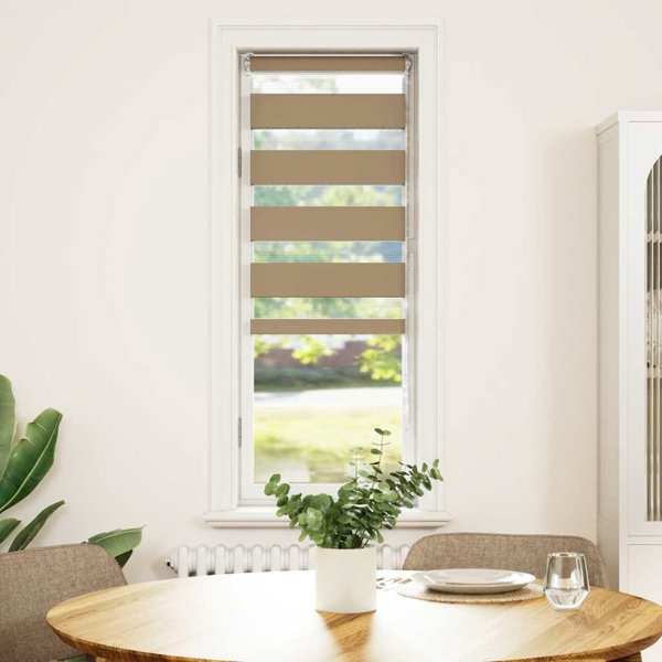vidaXL Ρολέτα Zebra 50x150 cm από Πολυεστέρα – Λευκή Σκίαστρο Παραθύρου