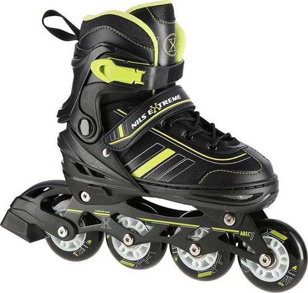 Nils Extreme NH18191 Ρυθμιζόμενα Πατίνια 2σε1 (Rollers & Ice Skates), Μαύρα, Μέγεθος 39-43