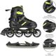 Nils Extreme NH18191 Ρυθμιζόμενα Πατίνια 2σε1 (Rollers & Ice Skates), Μαύρα, Μέγεθος 39-43